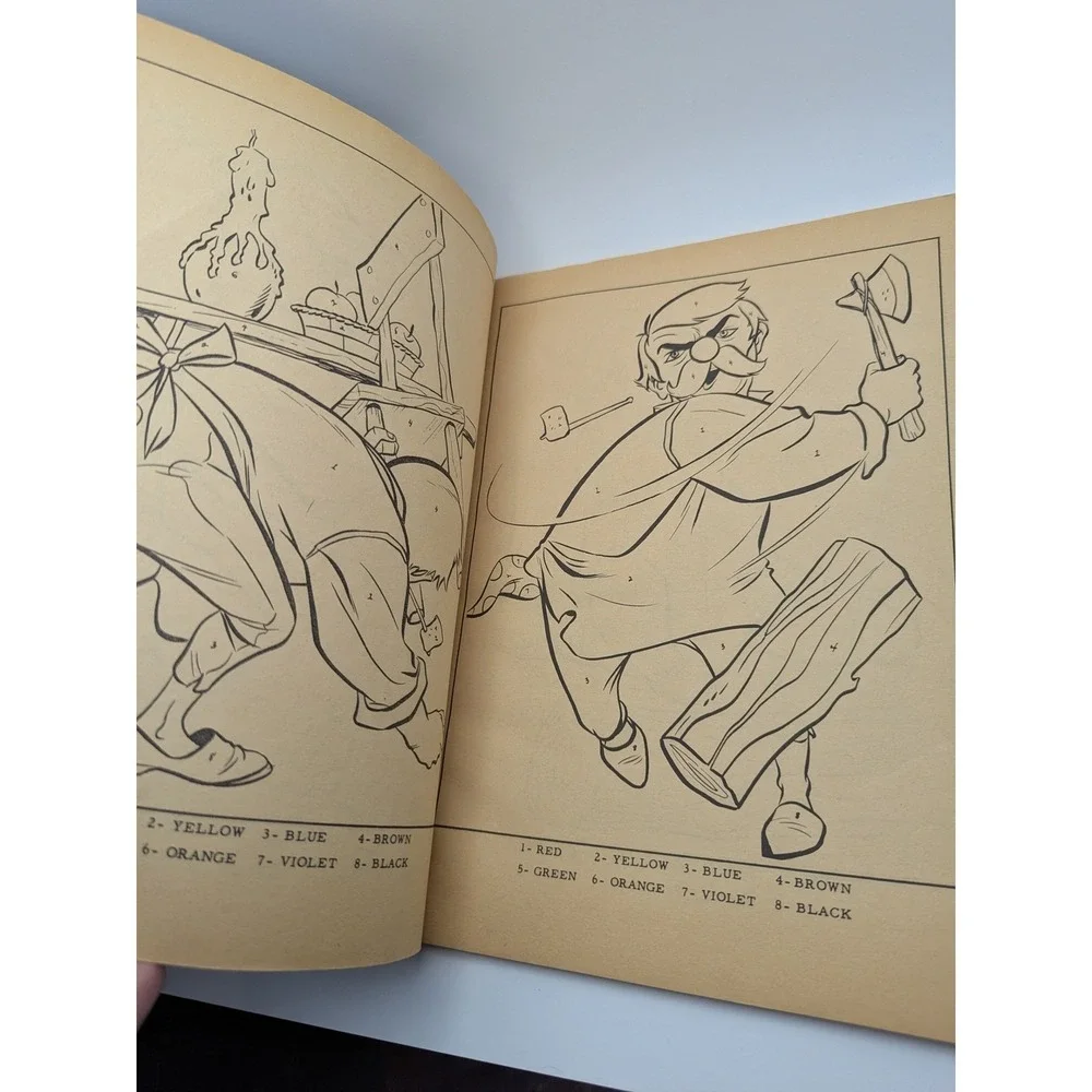 Vintage Pinocchio Color By Number Book Complete Story Clover‎ Coloring Pages